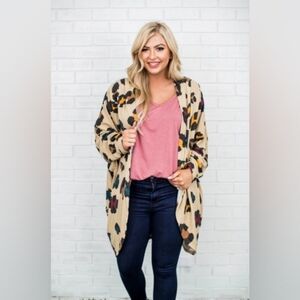 Peace Love Cake Leapard Cardigan size Medium